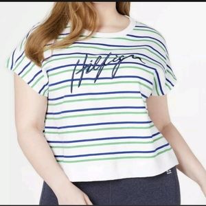 NWT Tommy Hilfiger striped short sleeve sweatshirt